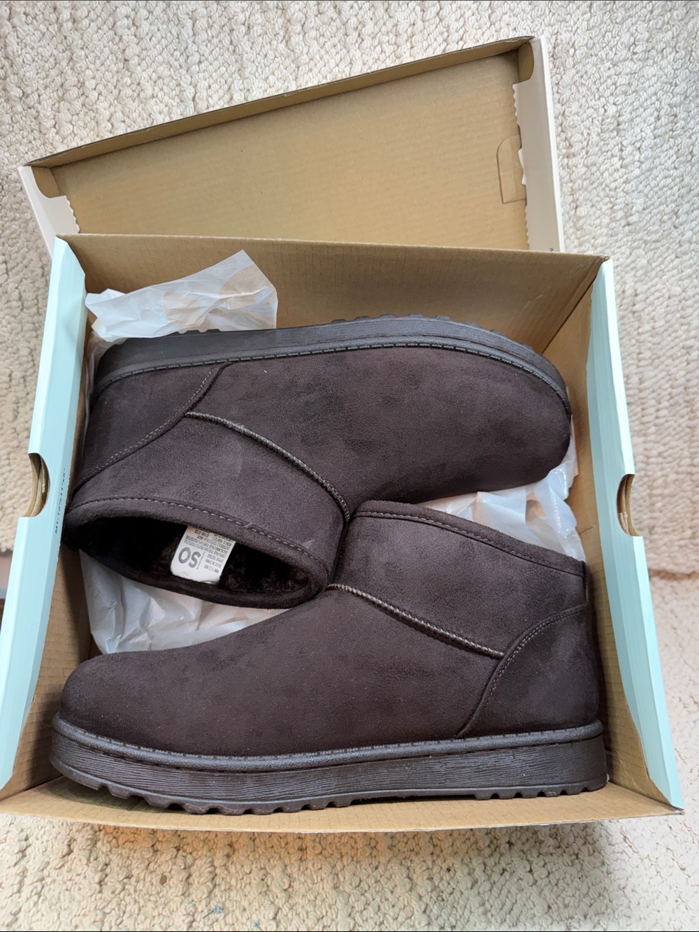 Kohl's Women's Dark Brown Slip-On Suede-Style Winter Boots